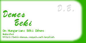 denes beki business card