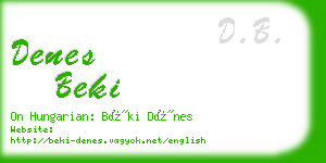 denes beki business card